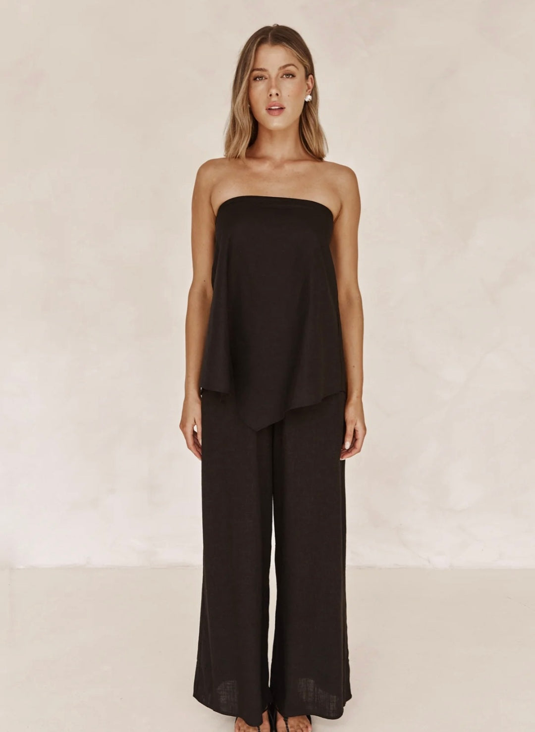 Black Linen Top | Linen Top | Crop Top | Summer Top | Bustier Top-1