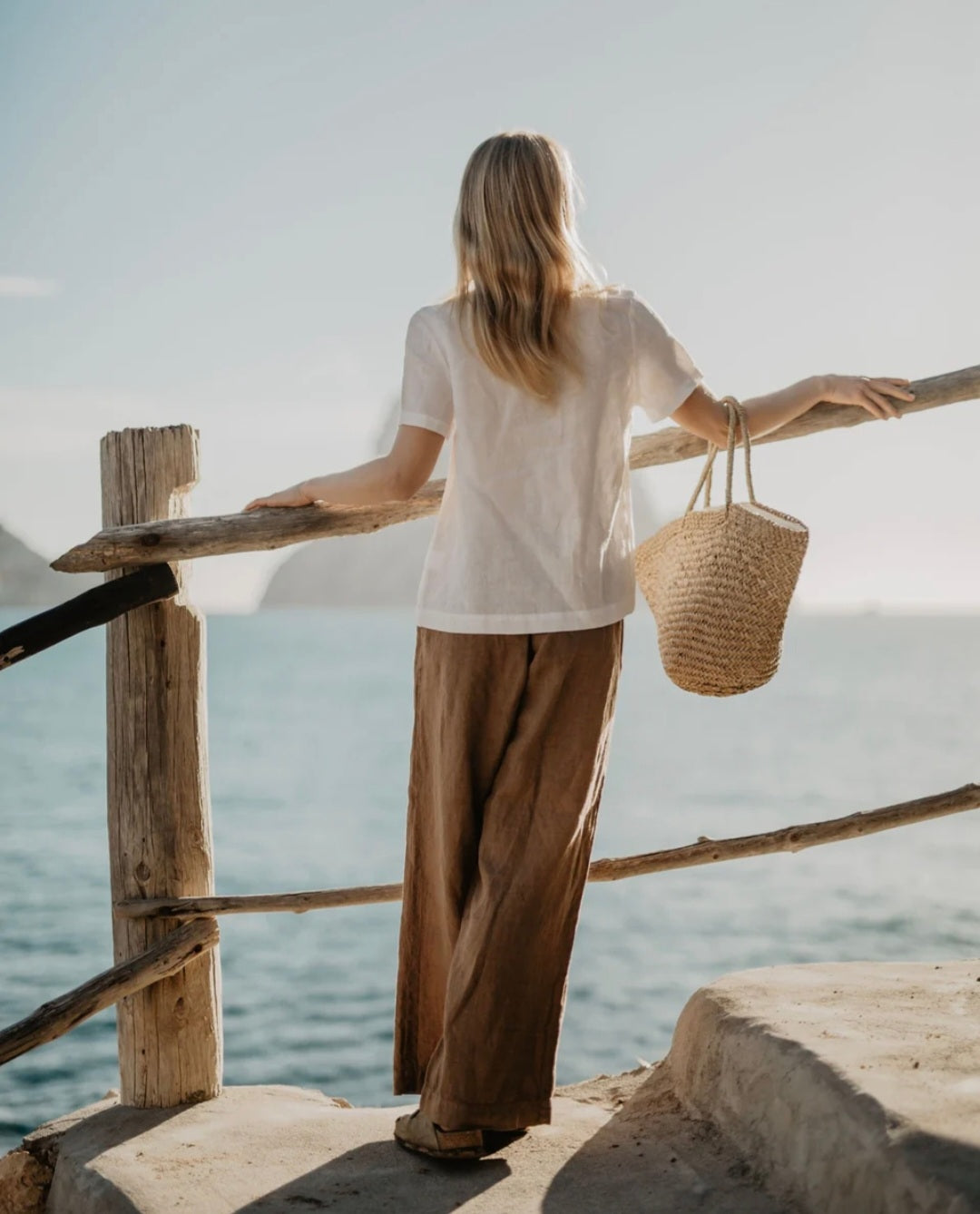 White Linen Top | Linen Top | V-Neck Top | Linen Clothing | 100% Organic Linen-3