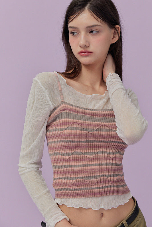 [TWEE] Pep stripe knit sleeveless
