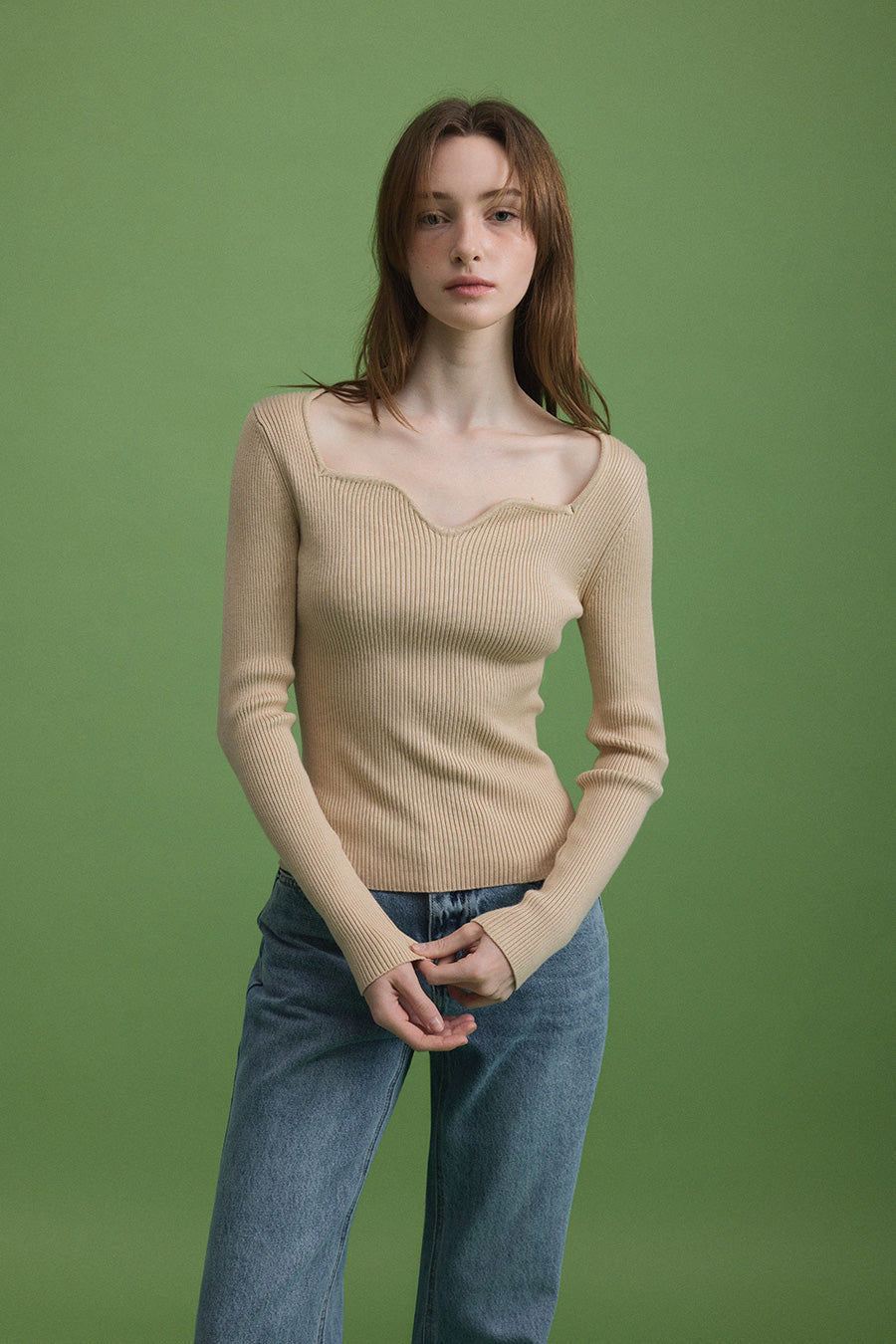 [TWEE] Wip Wave Neck Knit