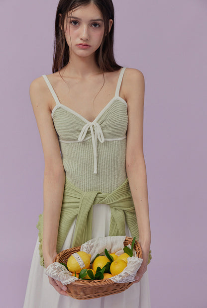 [TWEE] Jichense Ribbon Sleeveless Top