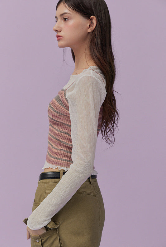 [TWEE] Baekho Mesh Layered Tee