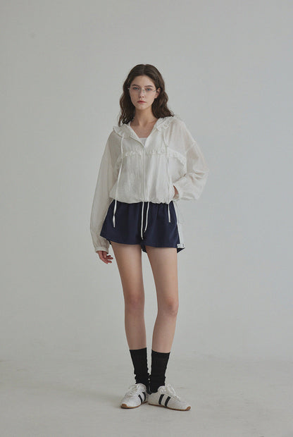 [TWEE] Rench Frill Hooded Windbreaker