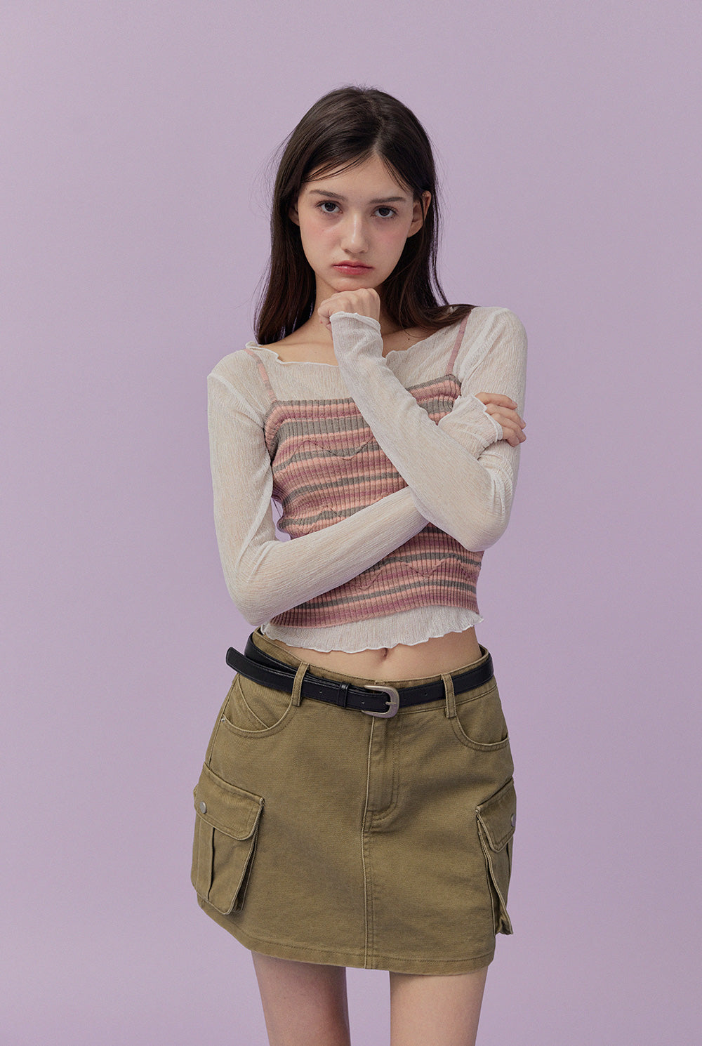 [TWEE] Pep stripe knit sleeveless