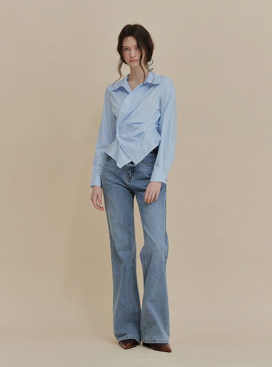 [TWEE] Chatie Wrap Asymmetric Shirt
