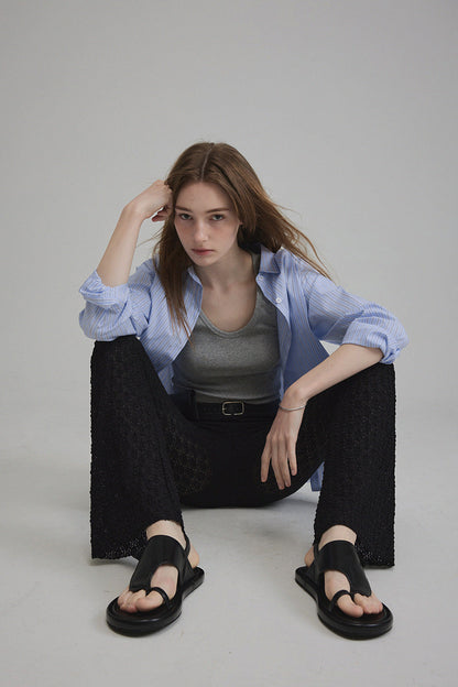 [TWEE] Powen Stripe Overfit Shirt