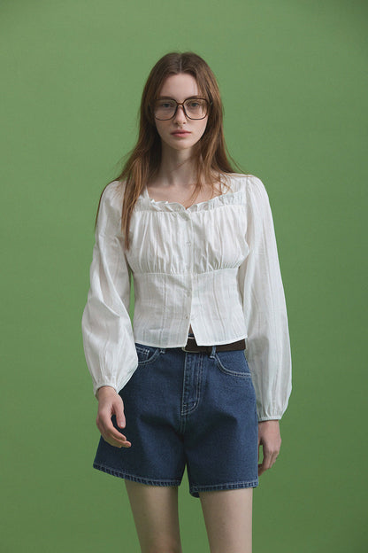 [TWEE] Flet Stitch Short Denim