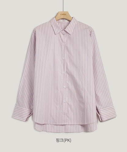 [TWEE] Powen Stripe Overfit Shirt