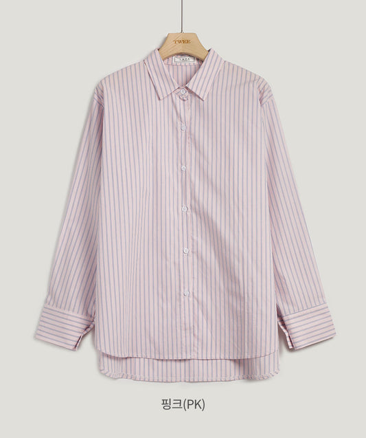 [TWEE] Powen Stripe Overfit Shirt