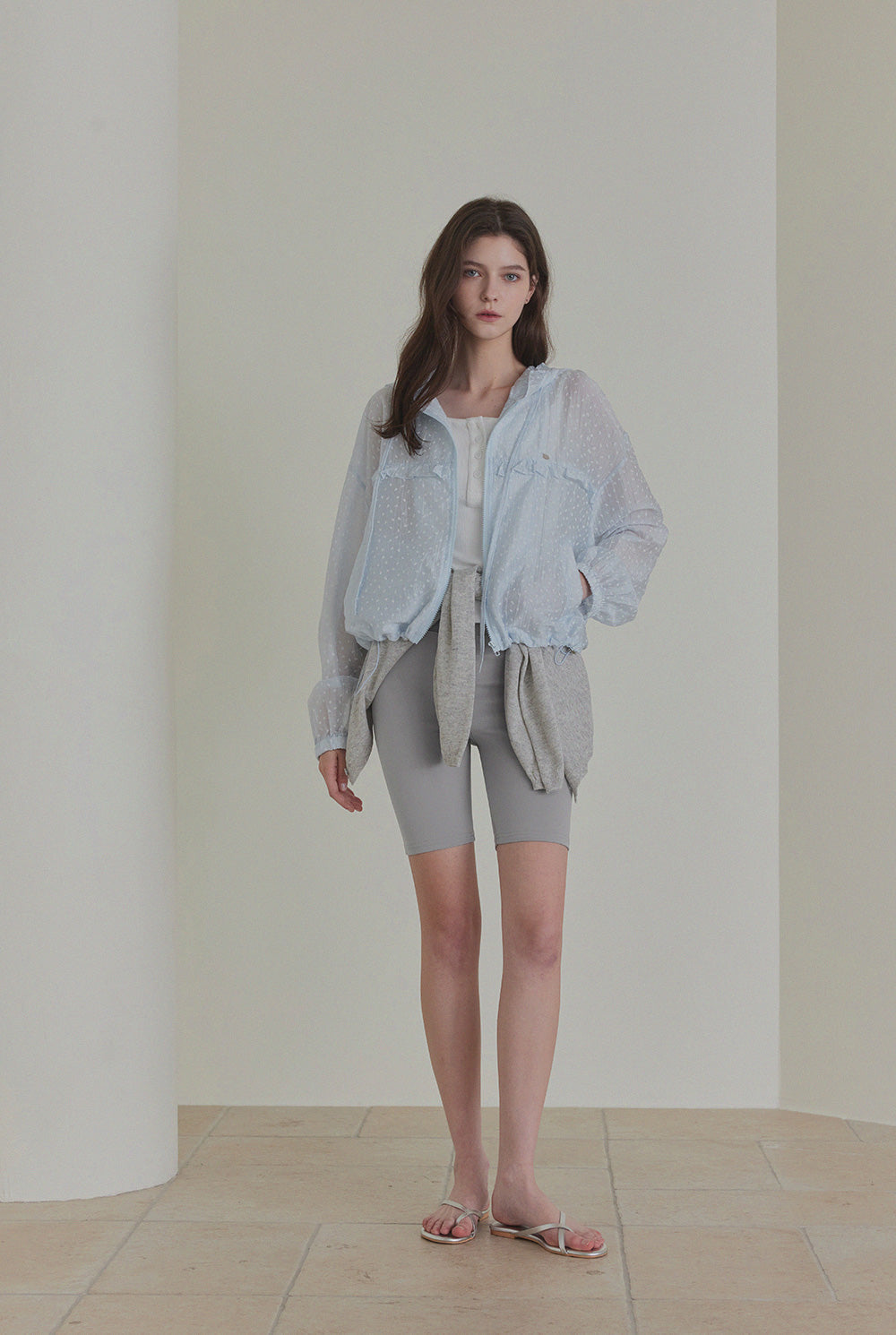 [TWEE] Rench Frill Hooded Windbreaker