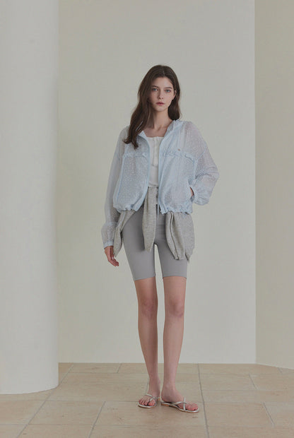[TWEE] Rench Frill Hooded Windbreaker