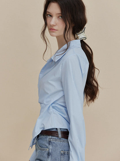 [TWEE] Chatie Wrap Asymmetric Shirt