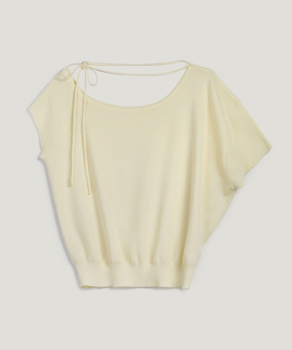 [TWEE] Waven Strap Half-Off Knit