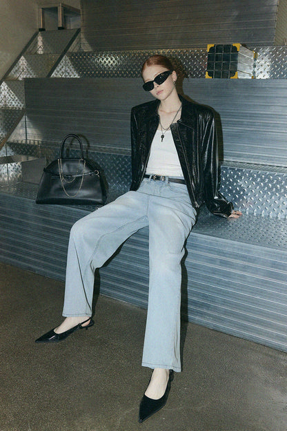 [TWEE] Picky Stripe Wide Denim