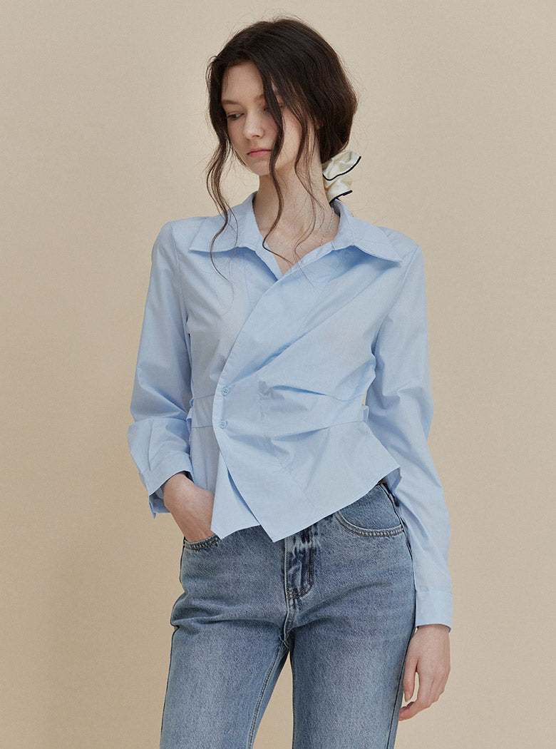 [TWEE] Chatie Wrap Asymmetric Shirt