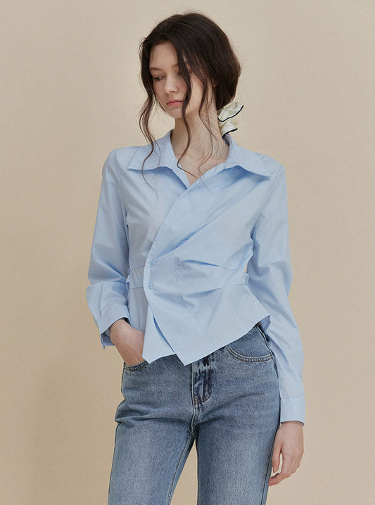 [TWEE] Chatie Wrap Asymmetric Shirt