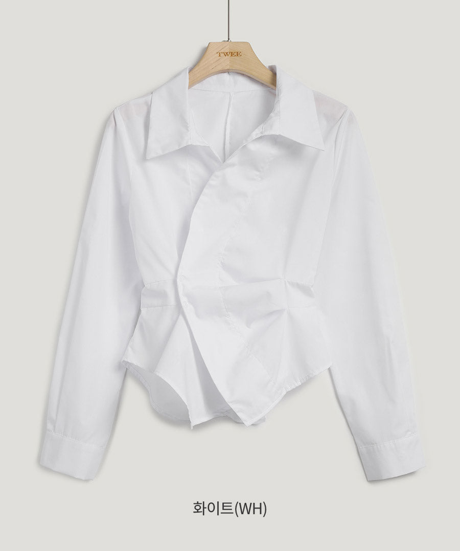 [TWEE] Chatie Wrap Asymmetric Shirt