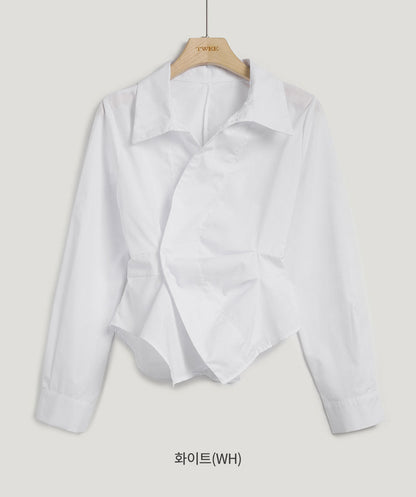 [TWEE] Chatie Wrap Asymmetric Shirt