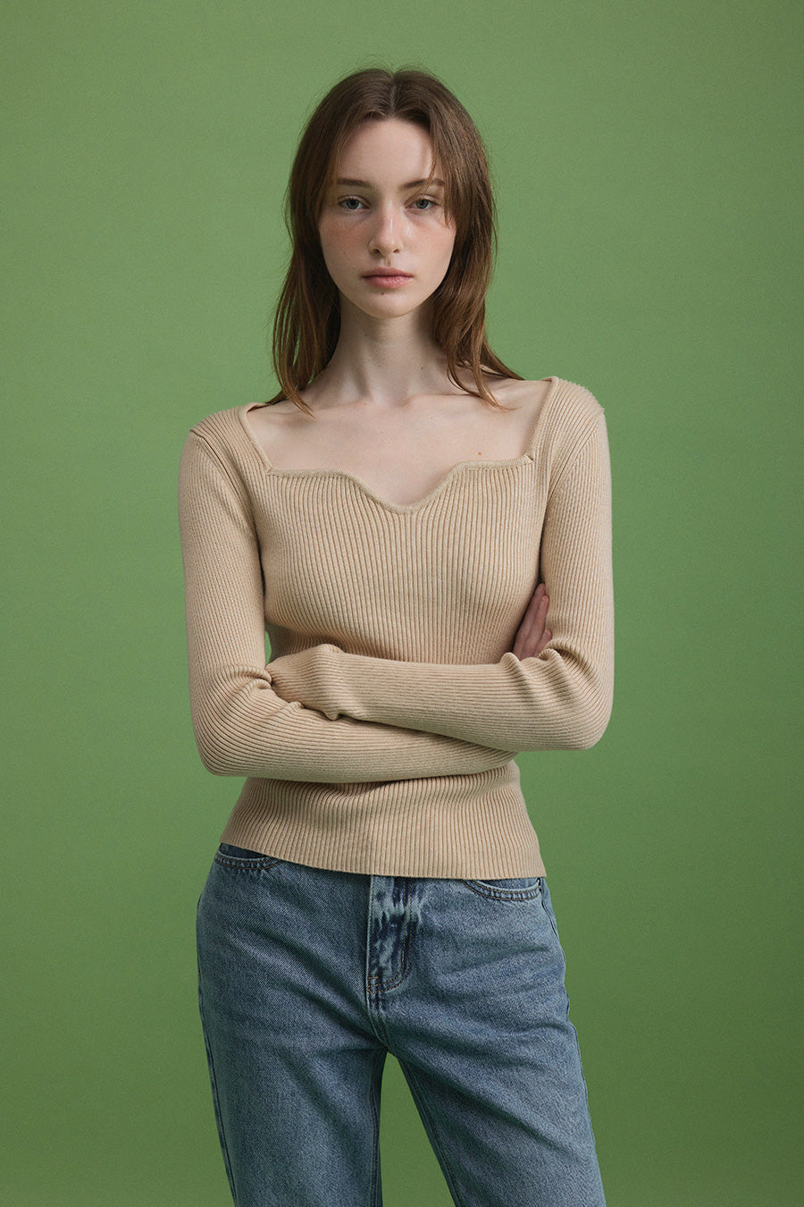 [TWEE] Wip Wave Neck Knit