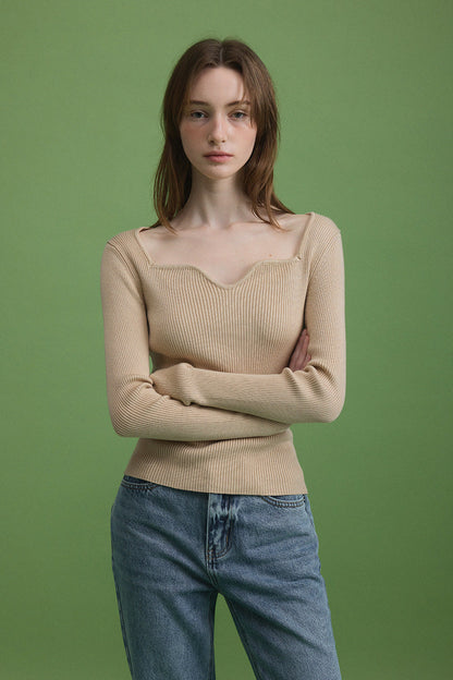[TWEE] Wip Wave Neck Knit