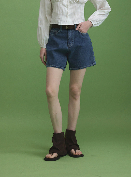 [TWEE] Flet Stitch Short Denim