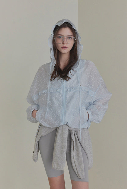 [TWEE] Rench Frill Hooded Windbreaker