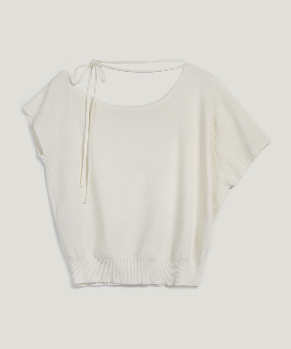 [TWEE] Waven Strap Half-Off Knit
