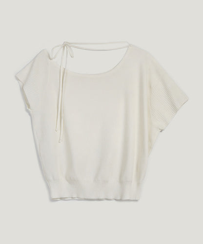 [TWEE] Waven Strap Half-Off Knit