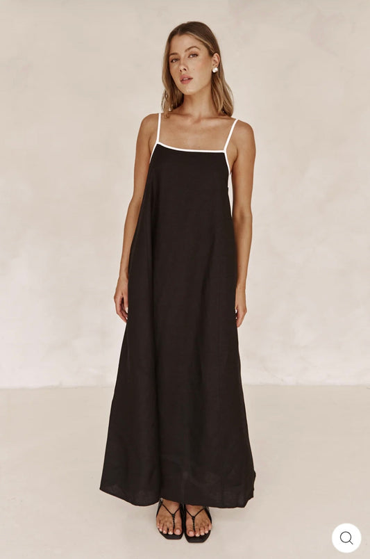 Black & White Cotton Dress | Maxi Dress | Cotton Dress | 100% Organic Cotton-1